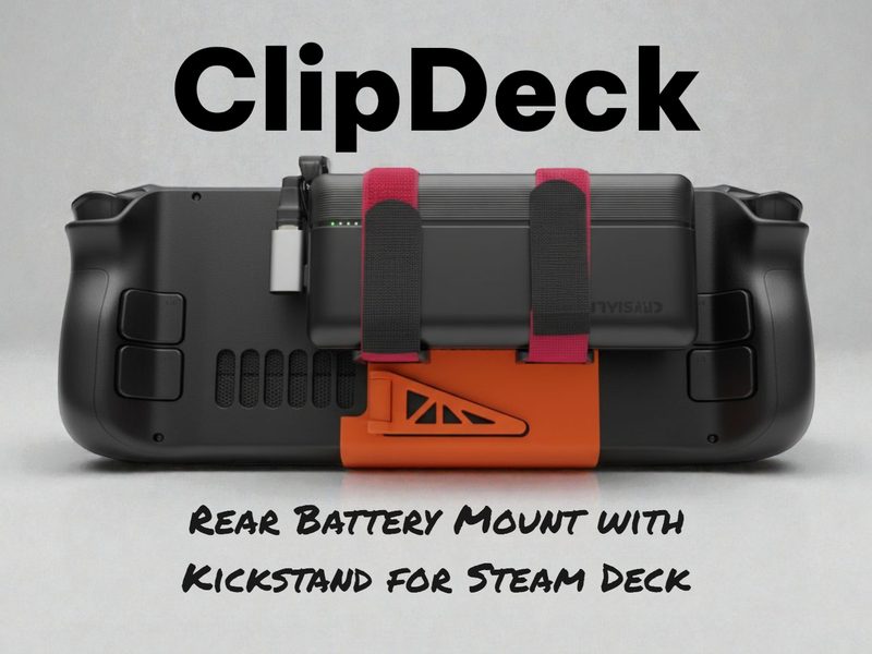 ClipDeck: Steam Deck arkasına takılan batarya aparatı